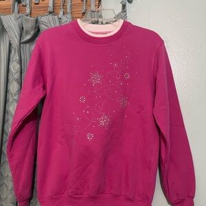 Vintage Pink Sweatshirt with Sparkle Design